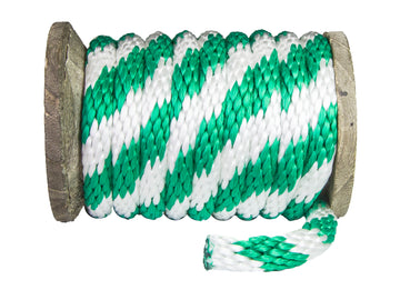Solid Braid Polypropylene Utility Rope (Green & White) (384232063016)