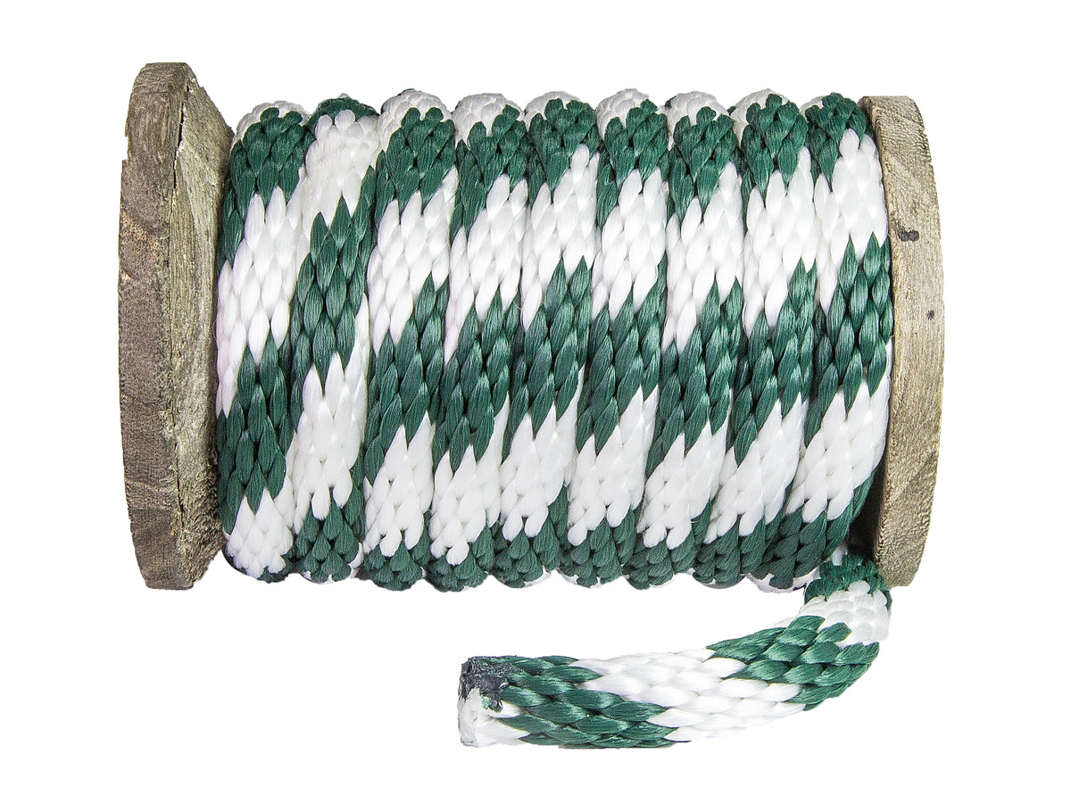 Braided Utility Rope Ravenox Solid Braid Utility Ropes | Hunter Green and White Cord