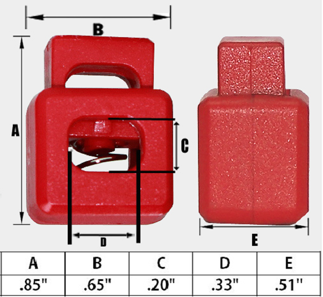 Ravenox Red Square Cord Locks for 550 Paracord Projects COVID-19 Face Masks Bungee Cord (4338757173338)