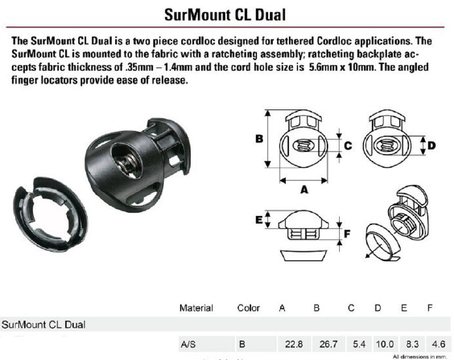 SurMount CL Dual Cord Locks (1941904769)