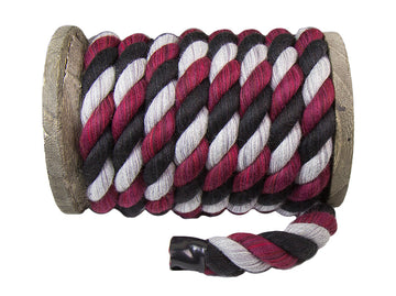 Twisted Cotton Rope (Black, Burgundy & Grey) (301783941160)