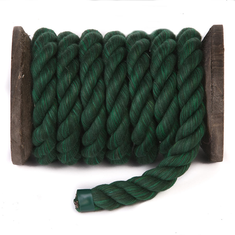 thumbnail image 2 of Natural Twisted Cotton Rope - 1/2" Diameter, 25 Feet Dark Green For Crafts & DIY 2 of 9