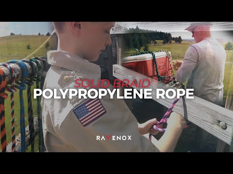 Solid Braid Polypropylene Utility Rope (Red, White & Blue)