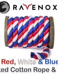 Twisted Cotton Rope (Red, Snow White & Royal Blue)