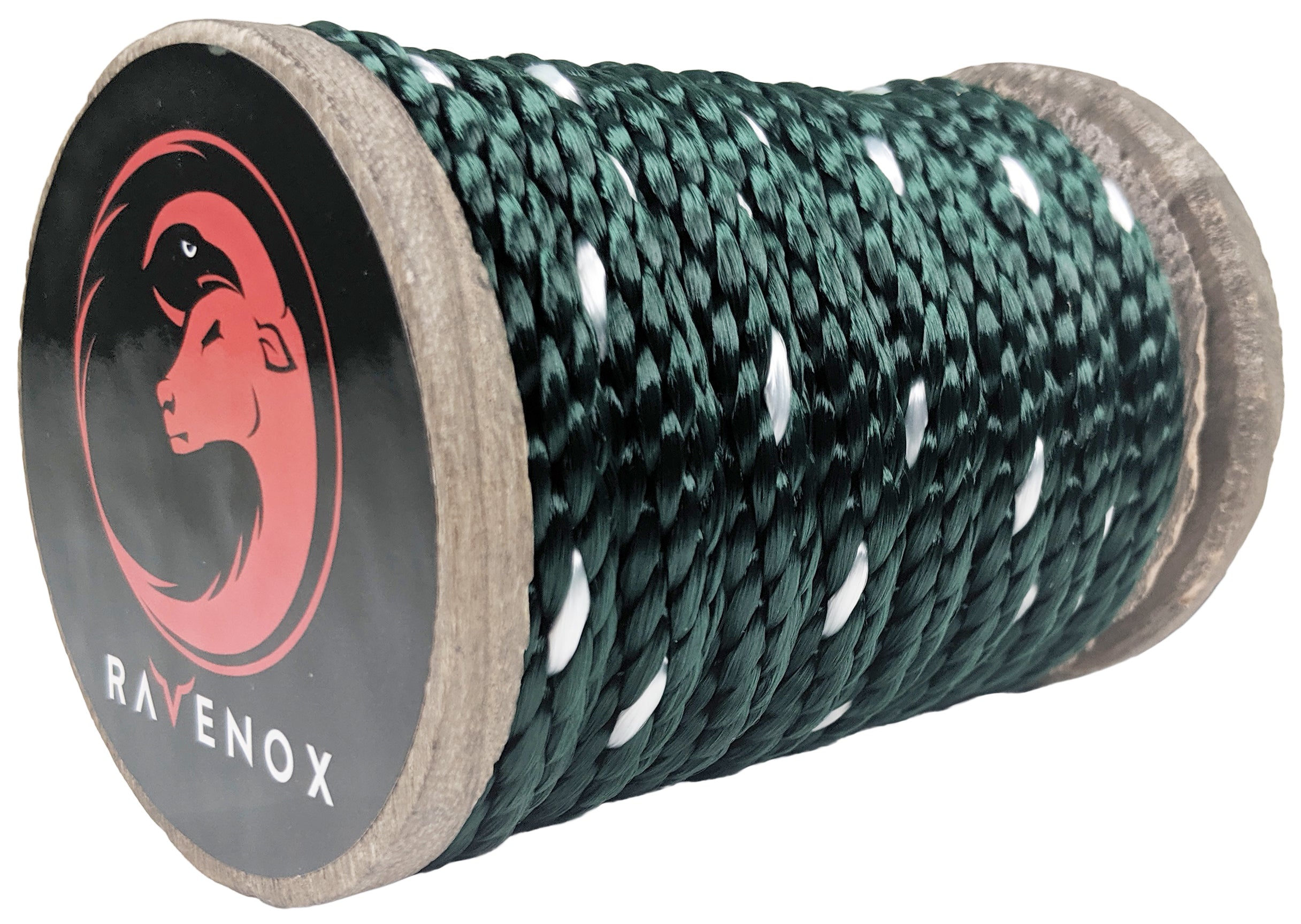 Solid Braid Polyester Rope (Hunter Green with Tracer) (4578986917978)