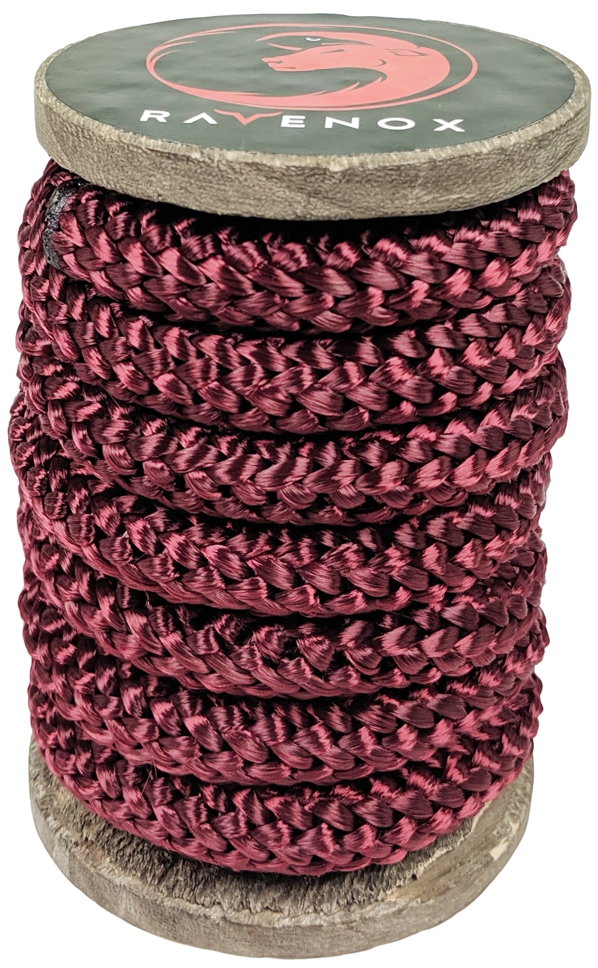 Plaid Rope Ravenox Knit Braid Polyester Rope | American-Made Burgundy Rope