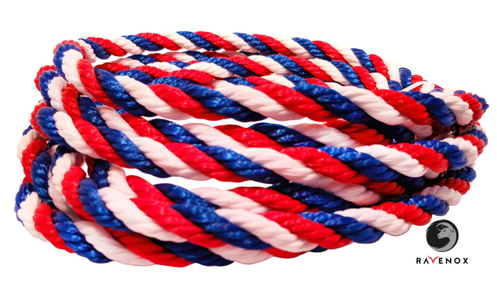 Twisted Polypropylene Rope (Red, White & Blue) (1920597622874)