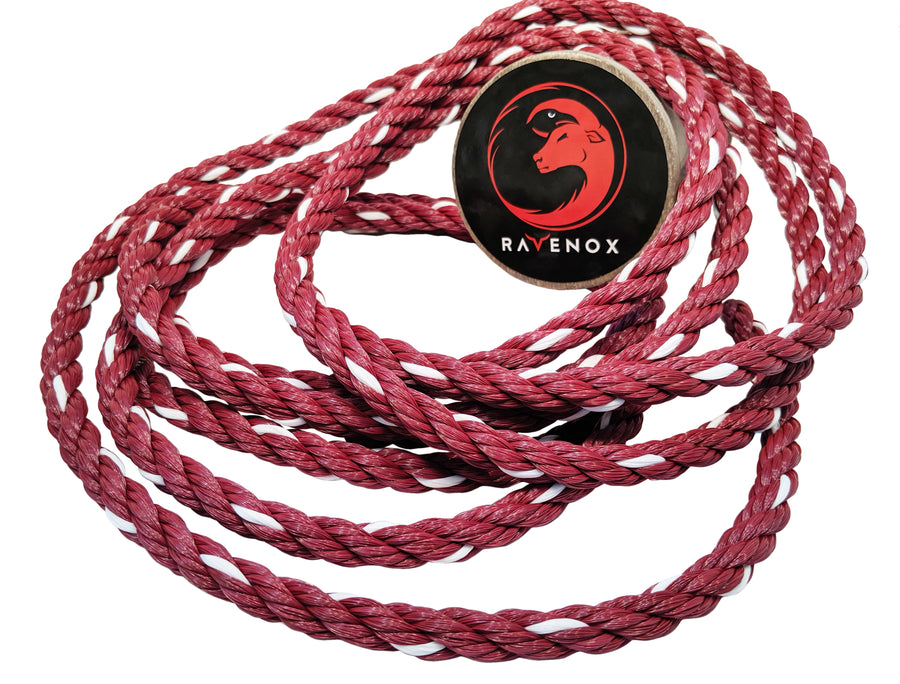 Twisted Polypropylene Rope (Burgundy with White Tracer) (1920515342426)