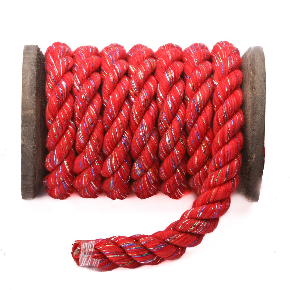 Gift Red Rope Ravenox Red Glitter Cotton Rope | Twisted Cotton at Low Prices
