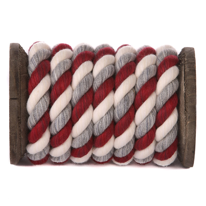 Twisted Cotton Rope (Burgundy, Silver & White) (5723325825)