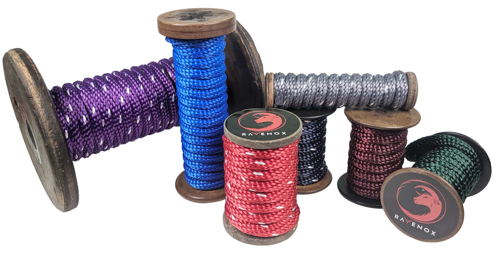 Ravenox Solid Braid Polyester Ropes | American-Made Blue Tracer