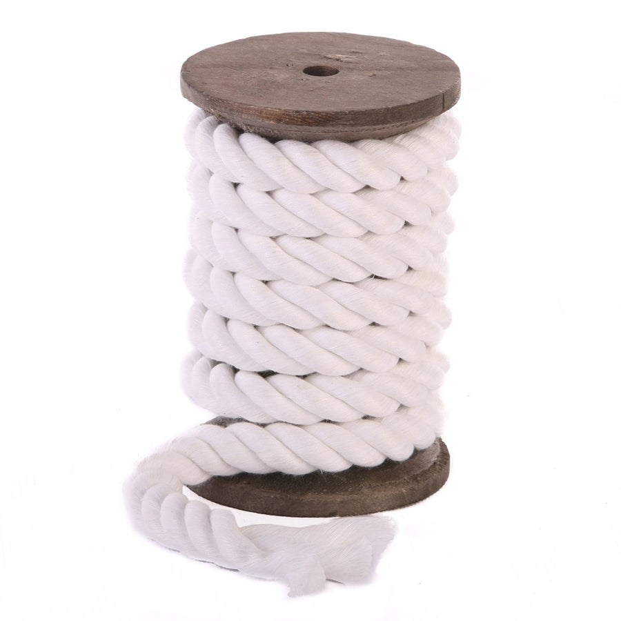Ravenox Natural Twisted Cotton Rope, (Snow White)(1/2 Inch x 10 Feet), Made in The USA